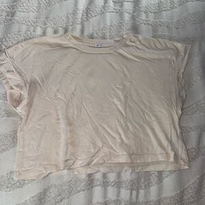 Garage Cream Boxy Crop Top